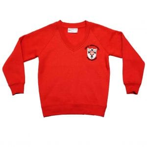 Copley Red V-Neck Sweatshirt w/Logo