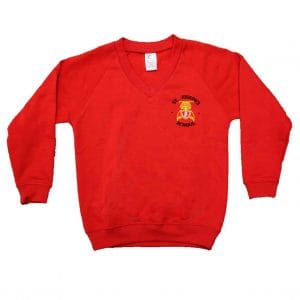 Red V-Neck Sweatshirt w/Logo