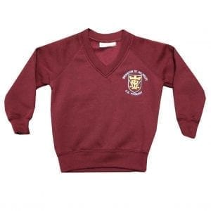 Branton St. Wilfrids Maroon V-Neck Sweatshirt w/Logo