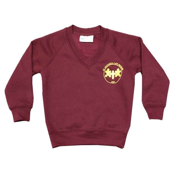 Rossington Maroon V-Neck Sweatshirt w/Logo