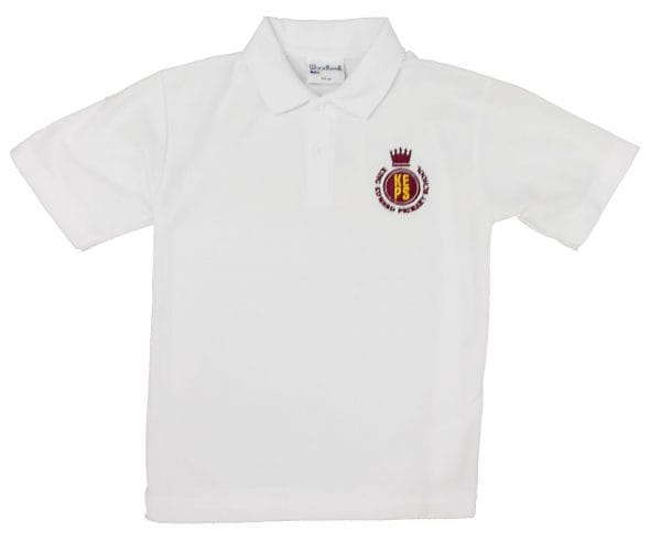 King Edward White Polo Shirt w/Logo