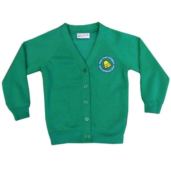 Abbey CofE Infant Girls Emerald Cardigan w/logo