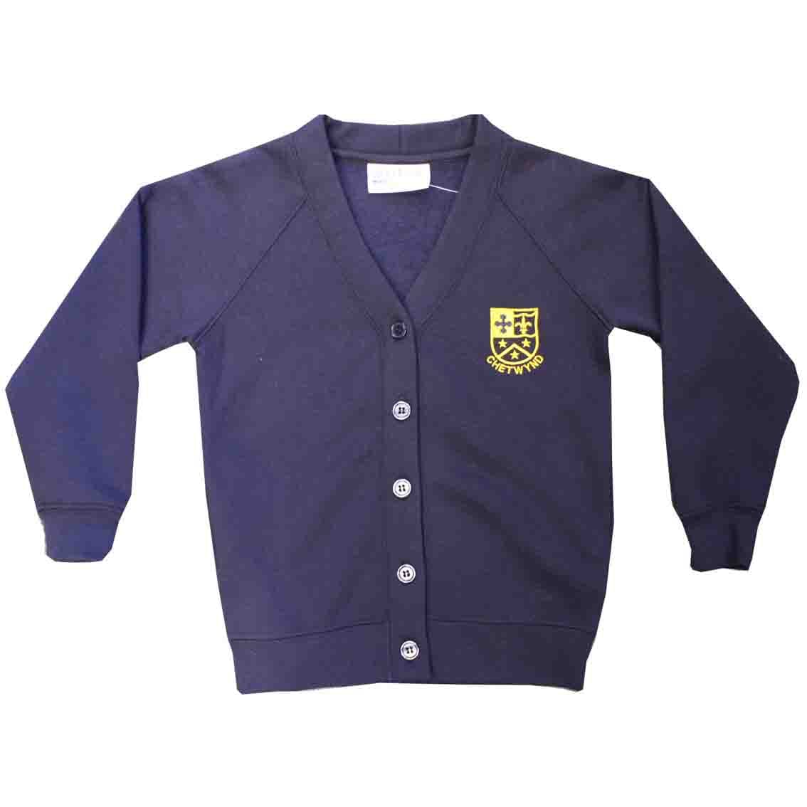 Chetwynd Girls Navy Cardigan w/Logo - Schoolwear Solutions