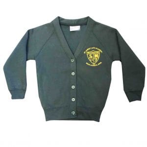 St James C of E Bottle Green Cardigan w/Logo