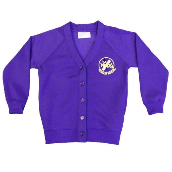 Milby Primary Purple Cardigan w/Logo