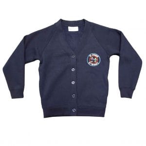 Girls Navy Cardigan w/Logo