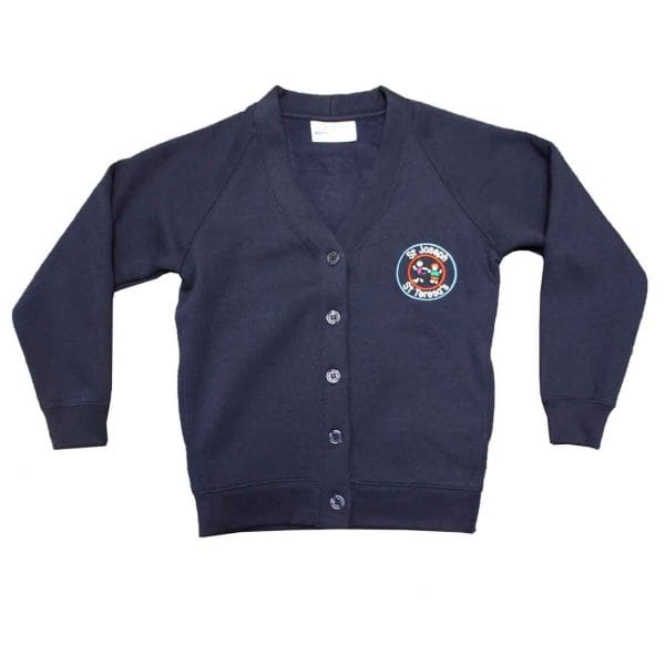Girls Navy Cardigan w/Logo