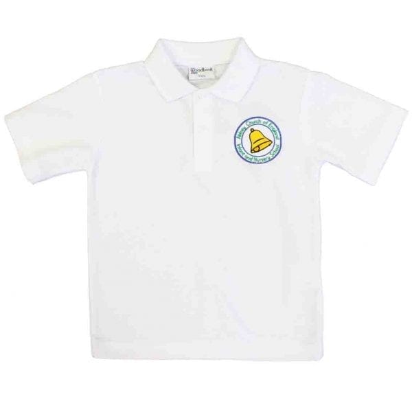 Abbey CofE Infant White Polo Shirt w/logo