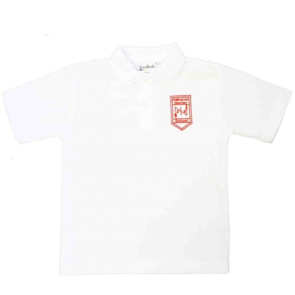 Nathaniel Newton White Polo w/Logo