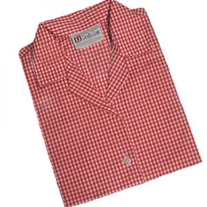 Hollygirt Girls Red/White Check Short Sleeved Blouse