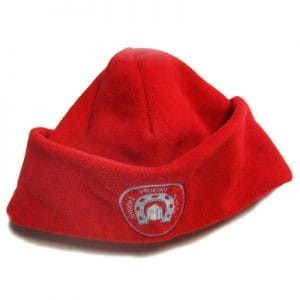Brooke Priory Red Fleece Hat w/Logo