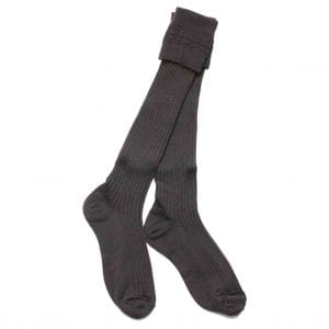 Girls Brown 3/4 Length Socks (Twin Pack)