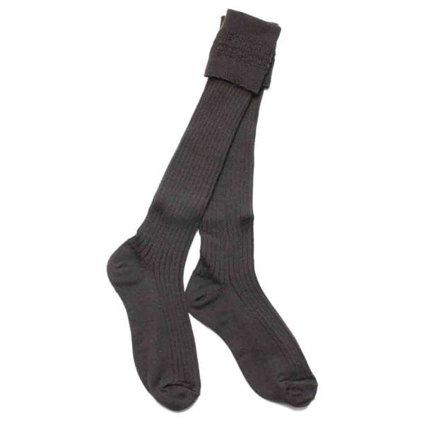 Girls Brown 3/4 Length Socks (Twin Pack)