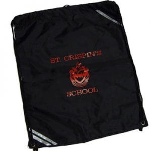 St Crispins Black Shoe/Swim Bag With Logo