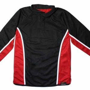 Rushcliffe Boys Black Reversible Rugby Shirt With Red Band