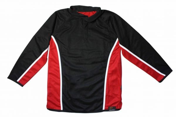 Rushcliffe Boys Black Reversible Rugby Shirt With Red Band