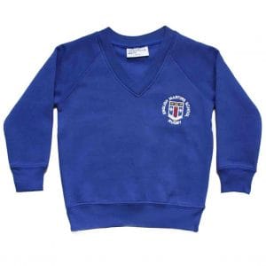 E. Martyrs Primary V-Neck Sweatshirt w/Logo