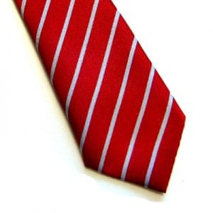 Brooke Priory Boys Red/Silver Striped Tie