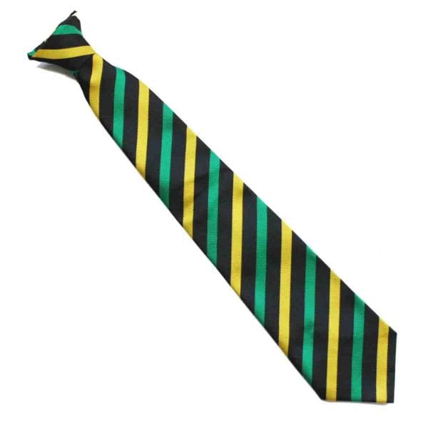 S. Charnwood Blk/Ylw/Grn Striped Clip-On 19"