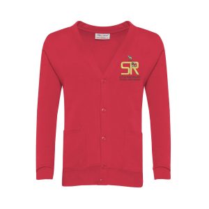 Sutton Road Primary Red Cardigan w/Logo