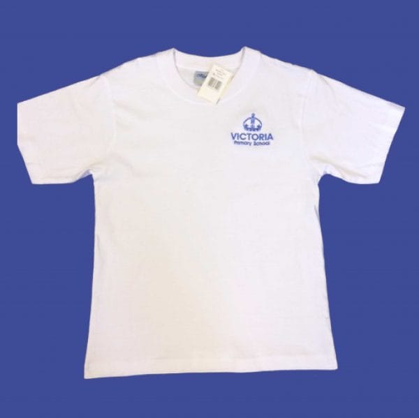 Victoria Primary White P.E T-Shirt w/Logo